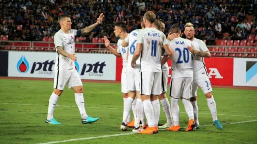 H χαρά του Μακ για το 10ο γκολ με την Σλοβακία