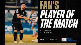 Fans’ Man of the Match ο Α. Ζίβκοβιτς