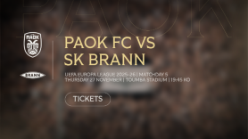 Στην κυκλοφορία τα εισιτήρια του ΠΑΟΚ – Μπραν