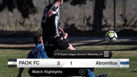 Τα στιγμιότυπα του Κ19 ΠΑΟΚ-Ατρόμητος