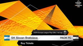 Τα εισιτήρια του SK Slovan Bratislava-ΠΑΟΚ