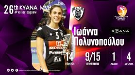 MVP της 26ης αγωνιστικής η Πολυνοπούλου