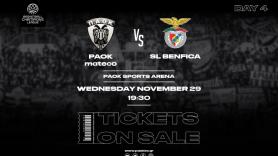 Τα εισιτήρια για τον αγώνα ΠΑΟΚ mateco – SL Benfica