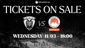 Τα εισιτήρια για τον αγώνα ΠΑΟΚ – Περιστέρι Betsson