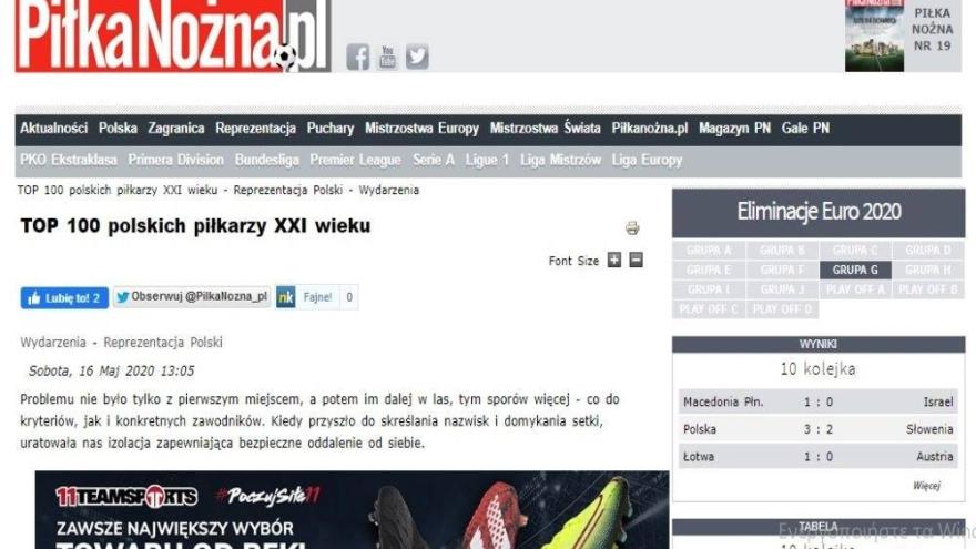 Πρώην παίκτης του ΠΑΟΚ στους 100 καλύτερους Πολωνούς του 21ου αιώνα!