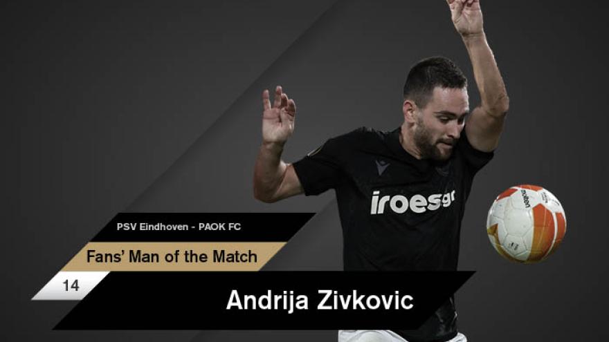 Fans’ Man of the Match ο Αντρίγια Ζίβκοβιτς