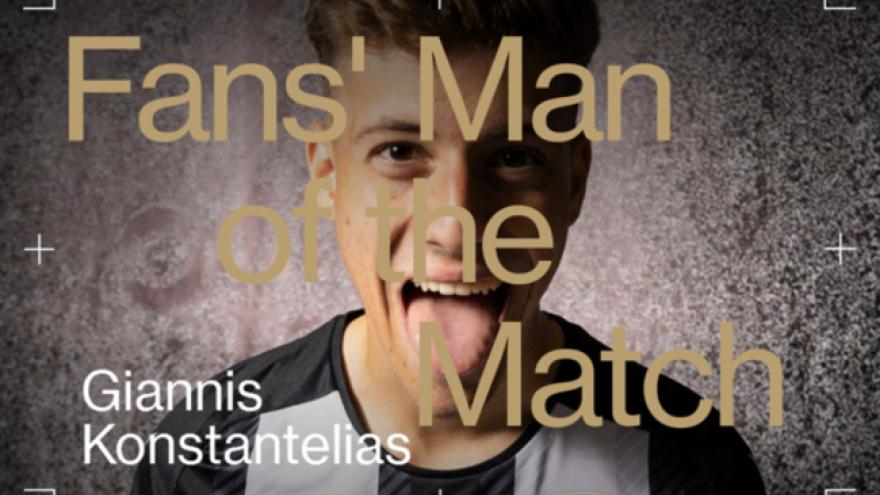 Fans’ Man of the Match o Κωνσταντέλιας
