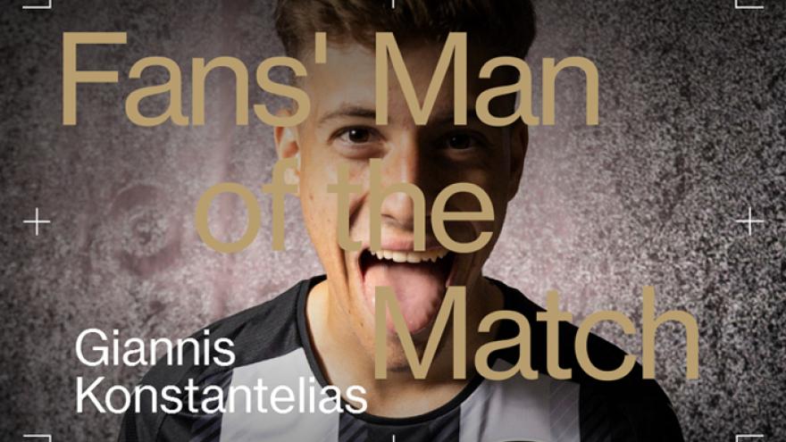 Fans’ Man of the Match o Κωνσταντέλιας