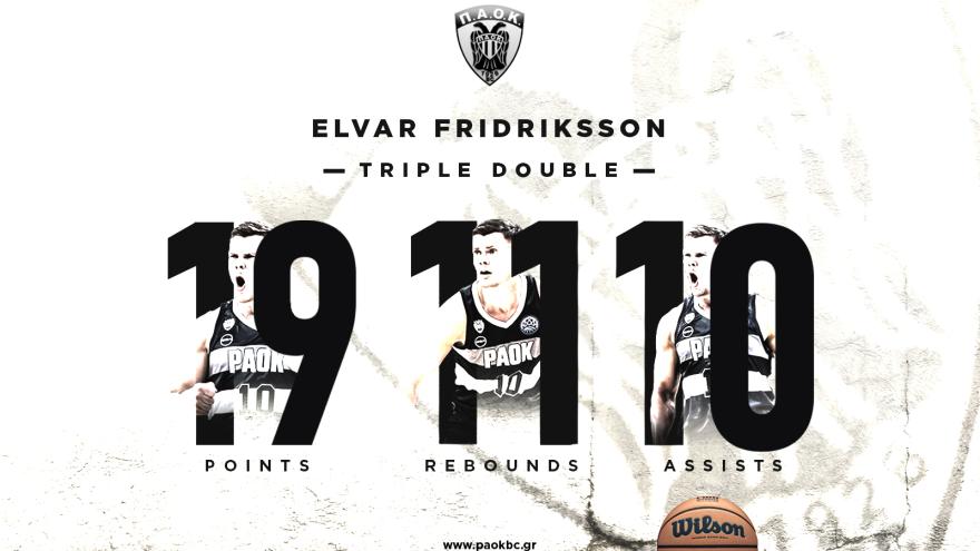 Ένα μοναδικό triple double από τον Elvar Fridriksson!