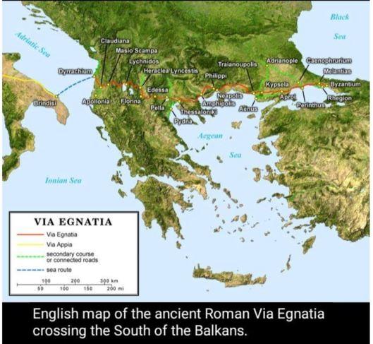 Χάρτης της Εγνατίας οδού