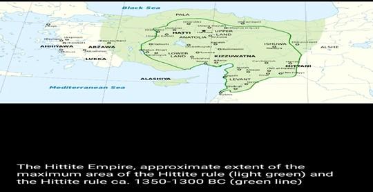 Χάρτης της αυτοκρατορίας των χετταίων
