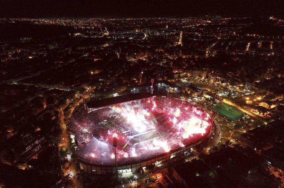 Αεροφωτογραφία της φιέστας στην Τούμπα μετά την κατάκτηση του πρωταθλήματος το 2019
