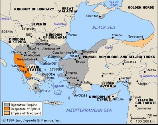 χάρτης της Βυζαντινής Αυτοκρατορίας