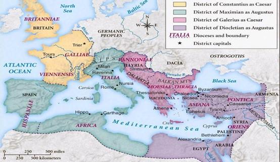 χάρτης της Ρωμαϊκής Αυτοκρατορίας στην Μεσόγειο