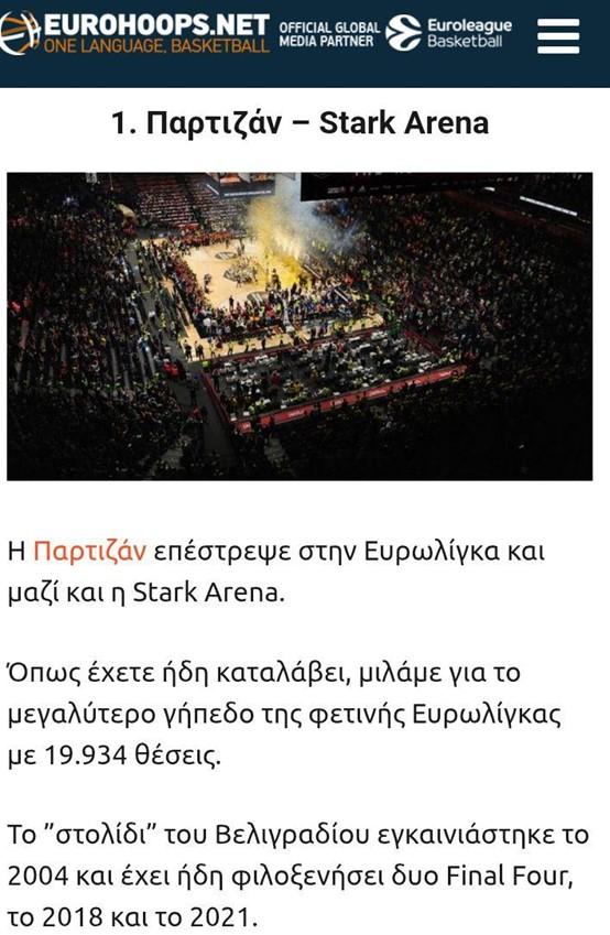 το Stark Arena της Παρτιζάν