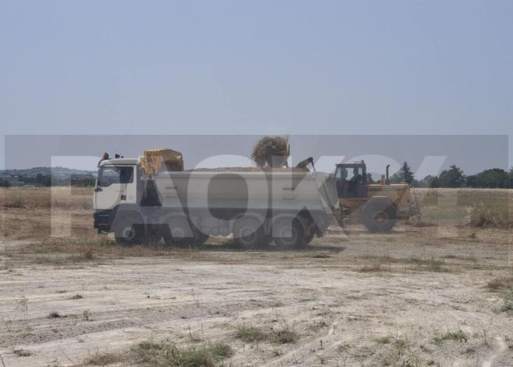 Φορτηγά εργασίας στο νέο αθλητικό κέντρο του ΠΑΟΚ