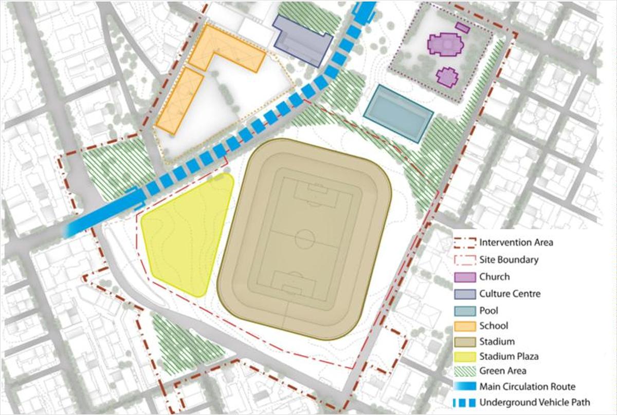 Χωροθέτηση πρότασης του Masterplan της Νέας Τούμπας