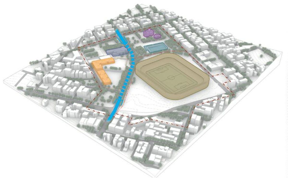 Πανοραμική απεικόνιση της πρότασης του Masterplan της Νέας Τούμπας
